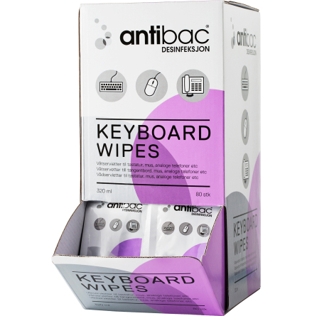 Antibac Keyboard Wipes, 80 st