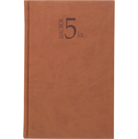 5-Årsdagboken k.läder cognac