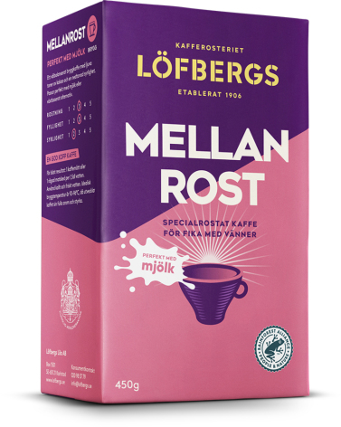 Kaffe Lfbergs Mellanrost 450g fr en balanserad och fyllig smakupplevelse