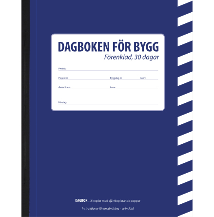 Byggdagbok A5 30 dagars