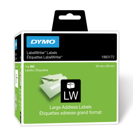 Etikett Dymo 89x36mm 260/rl