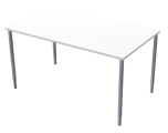 Skrivbord 140x80cm vitmel/silv