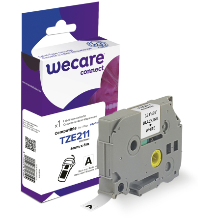 Mrkband Wecare TZe 6mm sv/vit